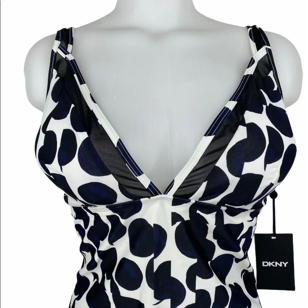 Dkny Mesh Polka Dotted One Piece Swimsuit - Picture 8 of 14
